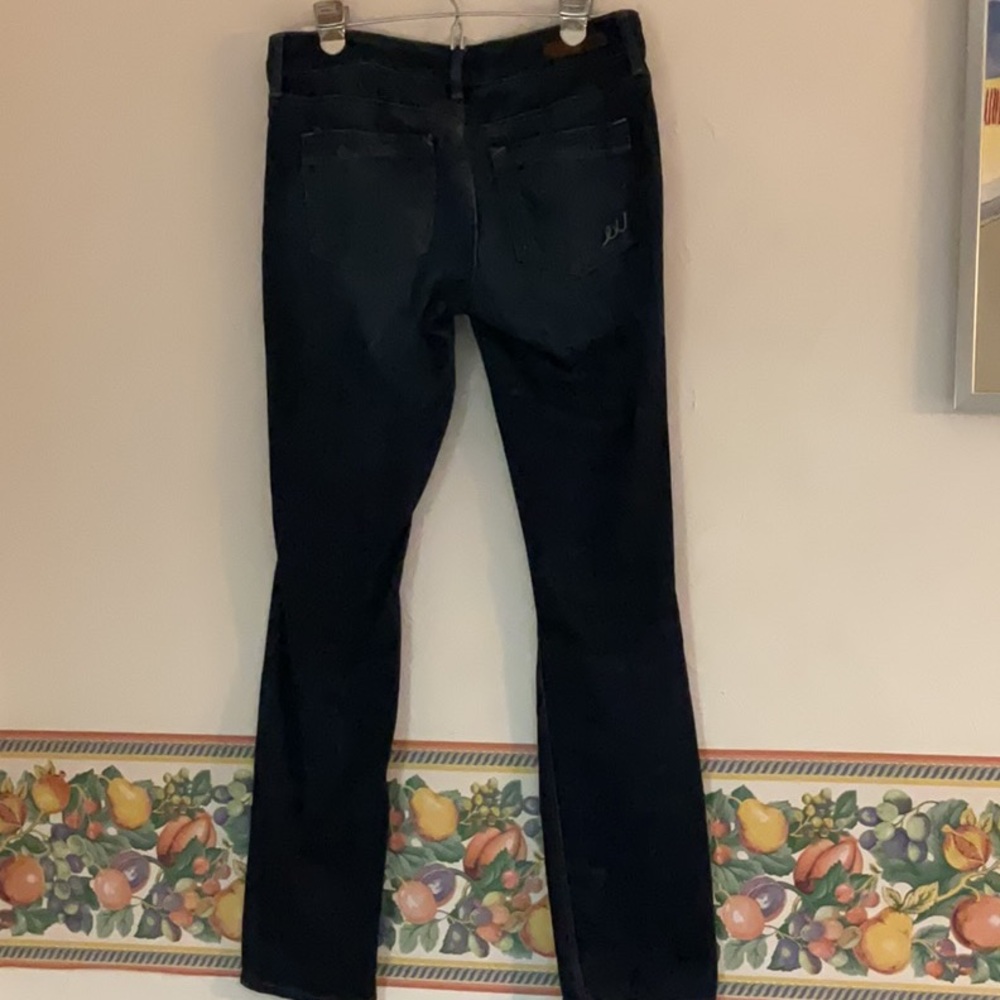Express Stella Skinny Low Rise Jeans, Size 8R, Dark Blue Denim - Picture 4 of 11